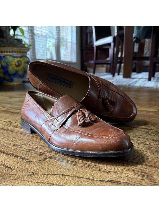 ? Johnston & Murphy Brown Leather Tassel Loafers main image 8